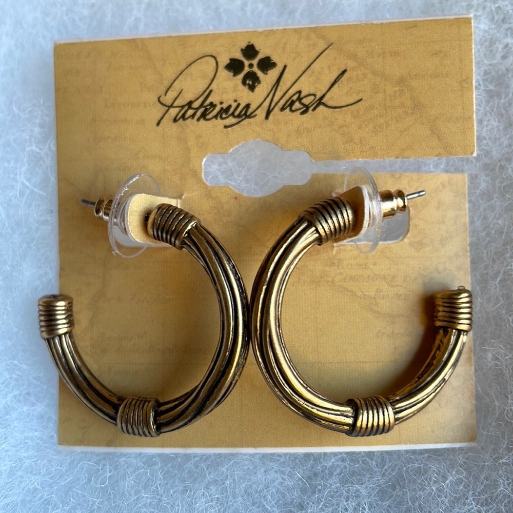 Patricia Nash Wrapped Wire Hoop Earrings